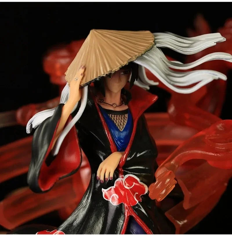 35cm Akatsuki Uchiha Itachi NARUTO Animation Peripherals PVC Large Statue Ornaments Collection Emit Light Model Cool Craft Toys