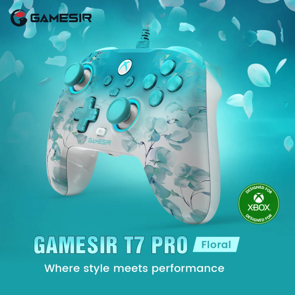 GameSir T7 Pro Floral Wired Gaming Controller for Xbox licensed by Microsoft for Xbox Series X|S/ Xbox One/ Windows 10/11/ Steam