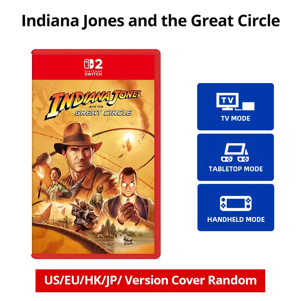 Nintendo Switch 2 Indiana Jones and the Great Circle Original Physical Game Card Cartridge, NS2 Action Adventure Puzzle Explorat