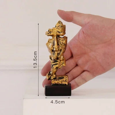 Bronze Silence Is Golden Statue Ornaments Abstract Figure Sculpture Resin Crafts Creative Interior Home Decor Modern Figurines