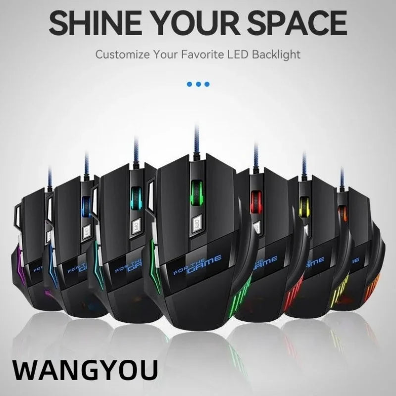Kabelgebundene Maus mit buntem Atemlicht, geeignet für Notebook-Desktop-Computer, E-Sport-Spiel-Computermaus