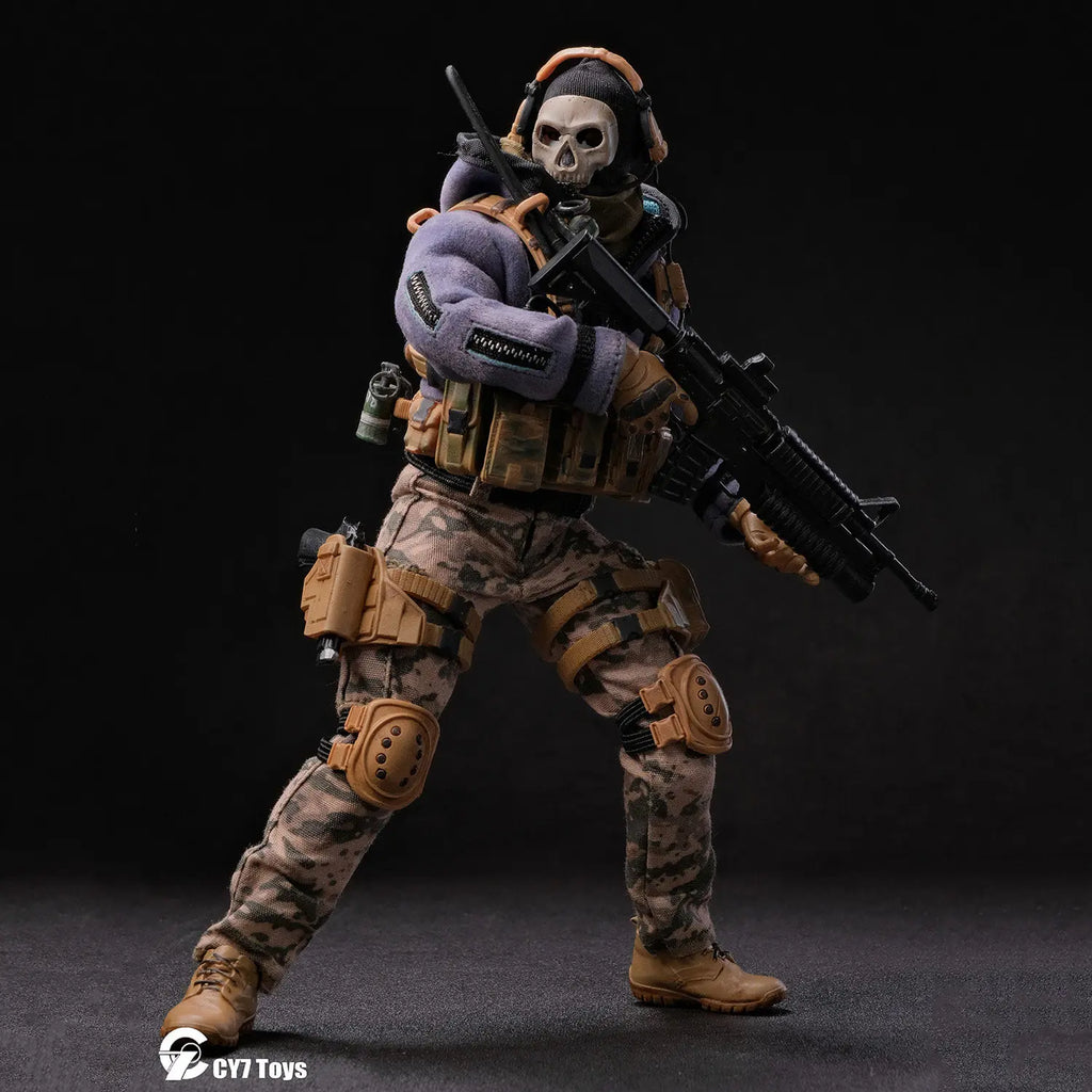 CY7 TOYS 1/12 Action Figure Ghost Warrior Tactical Infantry Anime Figurine Joint Movable Model Toy Decorative Ornaments Gifts