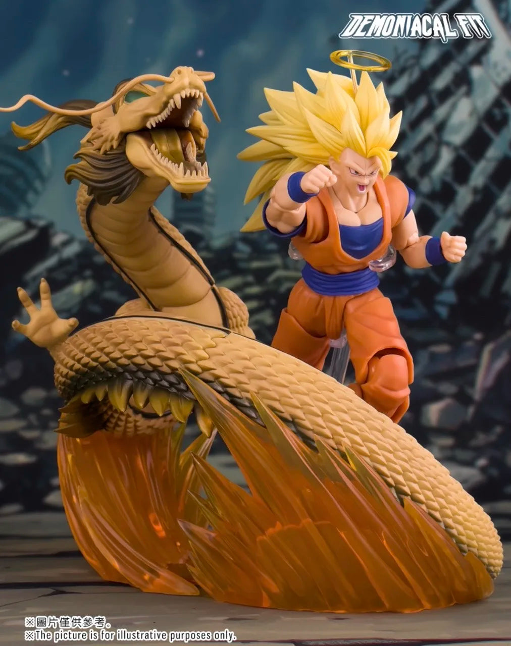 HOT Demoniacal Fit SSJ3 Goku Figure Dragon Ball Z SHF Super Saiyan Goku Figurine Dragon Blaster Action Figures Model Toys Gifts