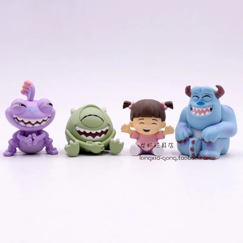 Genuine Q-style Monsters Inc Cake Topper Figurines Sulley Mike Wazowski Boo Mini Action Figures Desktop Ornaments Kid Gifts Toy