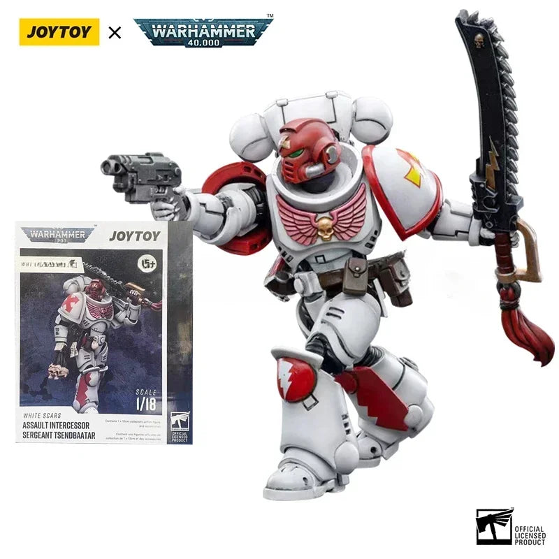 In Stock JOYTOY 1/18 Action Figure 40K White Scars Intercessors and Bike Anime Collection Military Model Toy