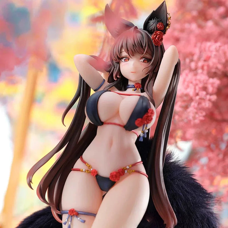 BearPanda Tacco Anime Figure 1 6 Scale Rose Bara Fox Girl Standing Collectible Model With Fluffy Plush Tail Adult Collection