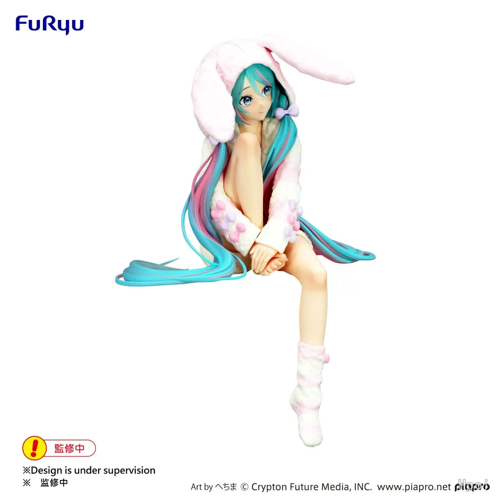 15CM Anime HATSUNE MIKU Figure Noodle Stopper Figure Rabbit Ear Pajamas Model Toy Doll Aciton Figure Collection Gift PVC