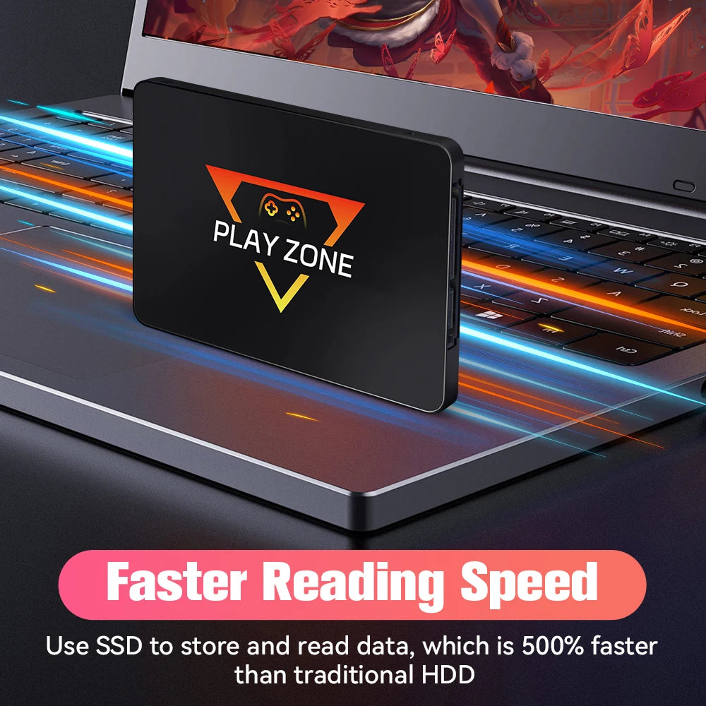 Playzone 1TB Retro Game SSD For PS5/Xbox/Switch/PS4/PS3 Portable Emulator Consoles With 16000+ Games Plug&Play For Win PC/Laptop