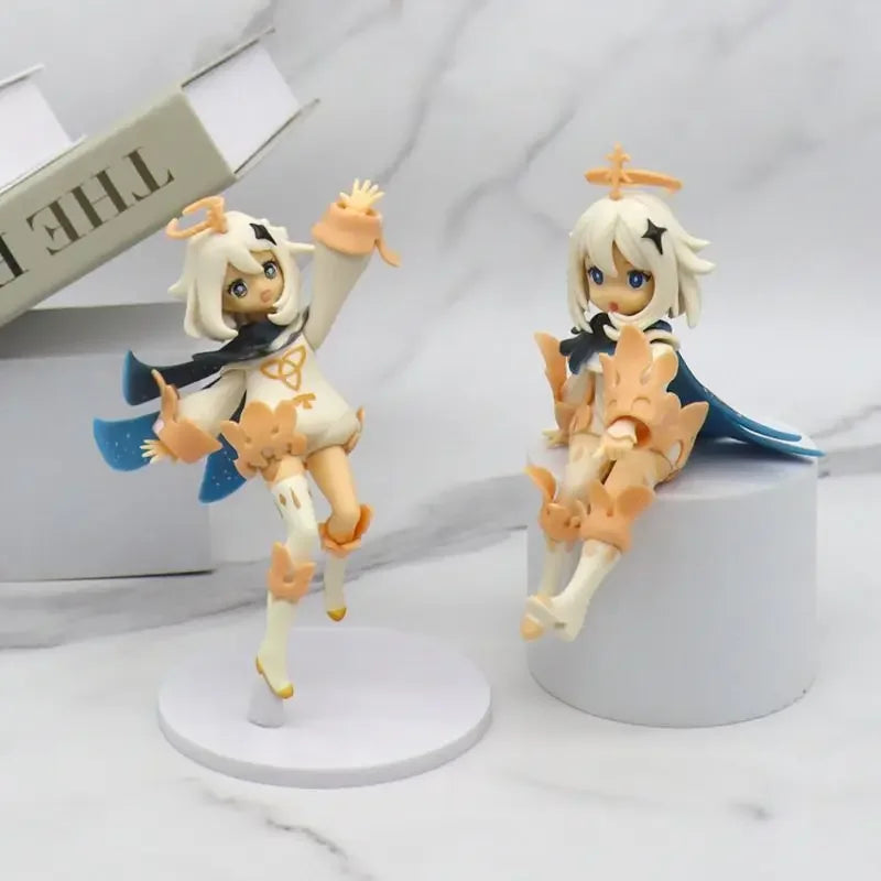New Hot Game Genshin Impact Anime Figures Paimeng Hand Office Peripheral Q Version Anime Series Pretty Girl Pvc Model Toys Gift