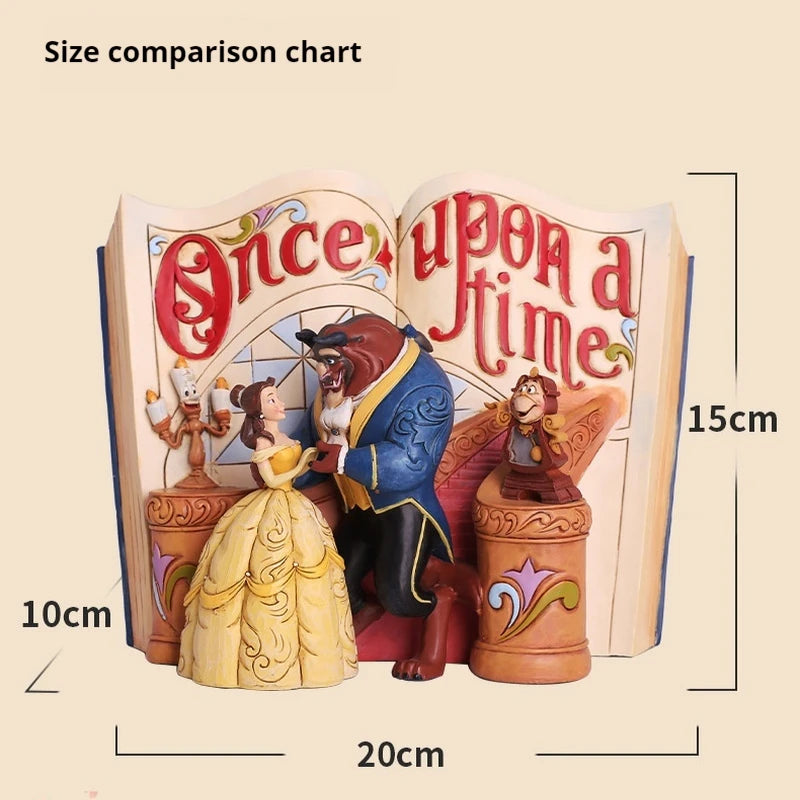 Disney Beauty And The Beast Figurine Bell And The Beast Storybook-Shaped Ornament Collection Model Creative Home Decoration Gift