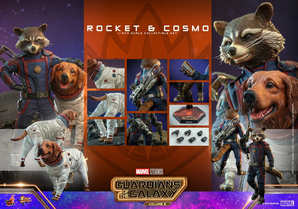 In Stock Genuine HOTTOYS HT MMS708 MMS548 Galaxy Guardians 3 Rocket Raccoon Cosmo Action Figure Model Toys Collection Ornament