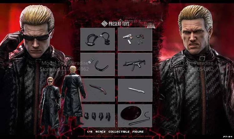 PRESENT TOYS PT-sp84 1/6 Collectible Toys Wesker Double Head Men Soldier 12Inch Full Set Action Figure Model Gifts