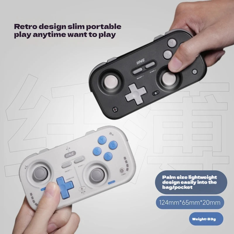 IINE Retro Card Gamepad Mini Portable Bluetooth Wired Dual Mode Game Controller
