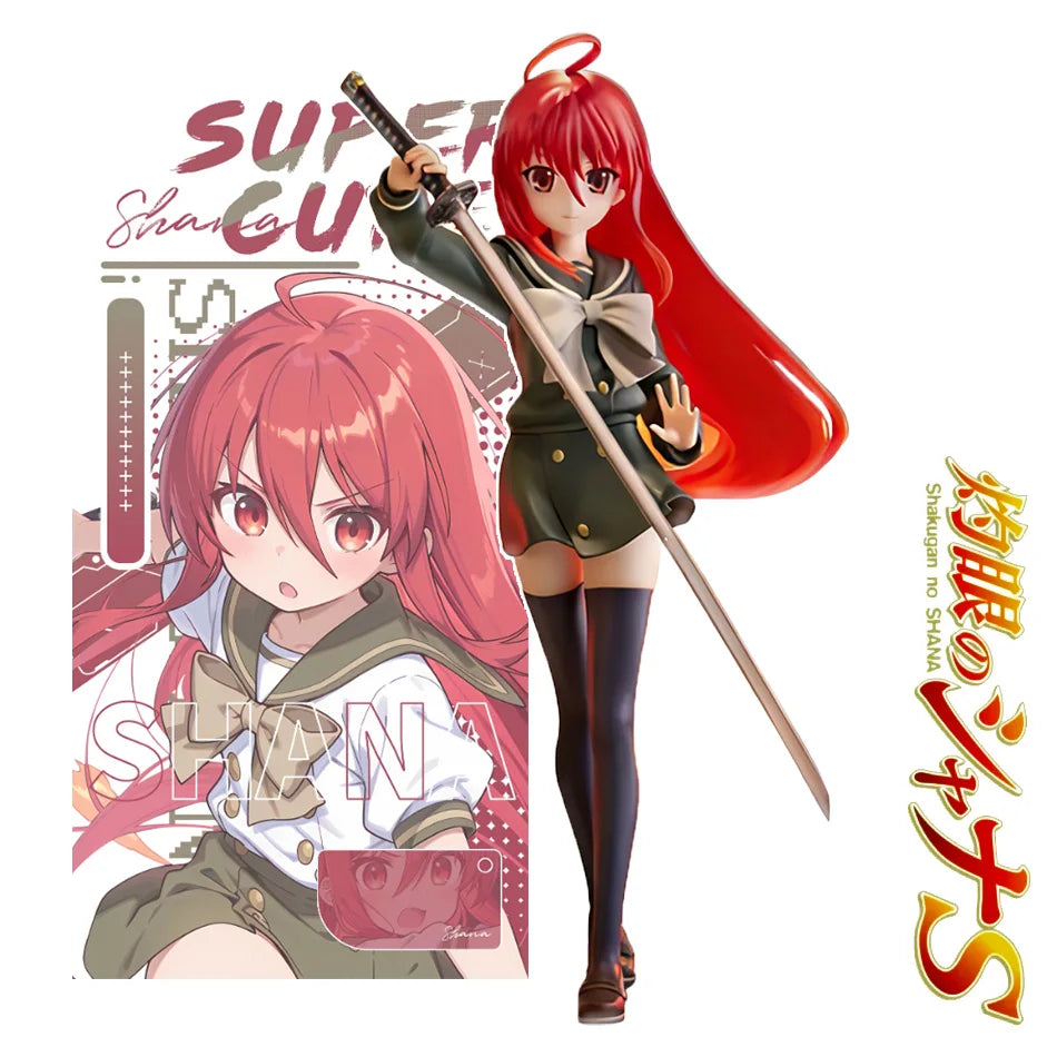 19cm Japanese anime The Shakugan no Shana Shana Flame-Haired Blazing-Eyed Hunter Action Figure PVC Adult Collection Model Toys