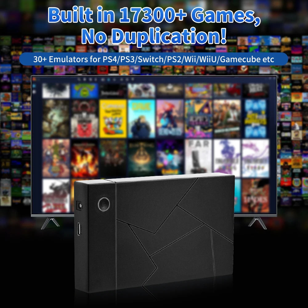 3 System in 1 Gaming HDD Retro Video Game Console for PS4/PS3/PS2/Switch/Wii/WiiU for PC/Laptop with 17300+ AAA/3D/Retro Games