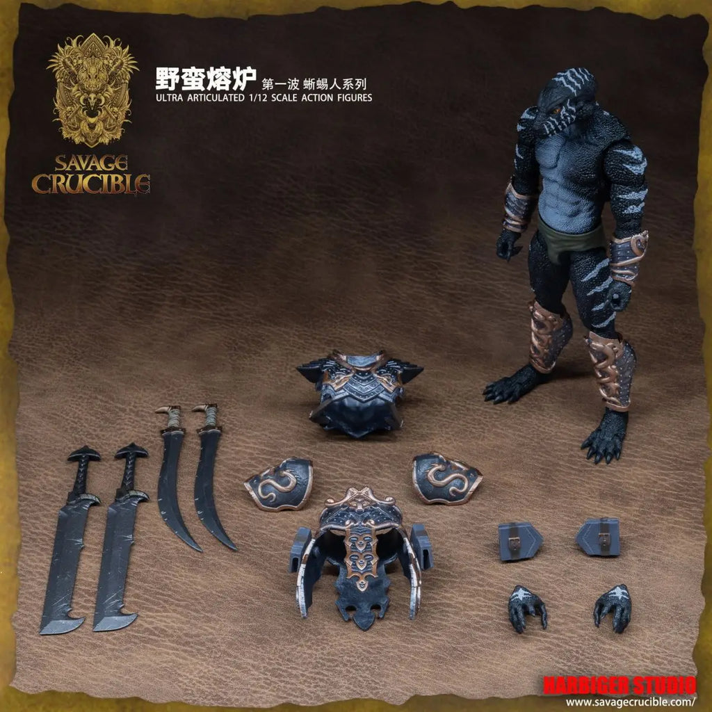 2024 New Sale 1/12  Pvc Savage Crucible Lizard Man Anime  Series Action Figures Models Desktop Decoration Gift For Boys