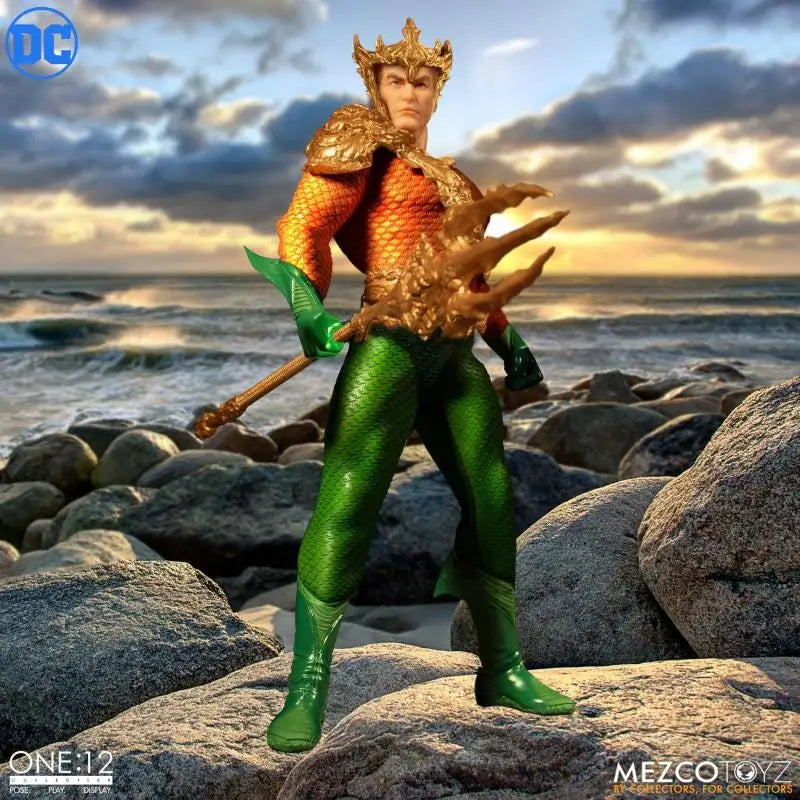 Original Mezco ONE:12 6inch 1/12 Aquaman Anime Action Collection Figures Model Toys Gifts for Kids
