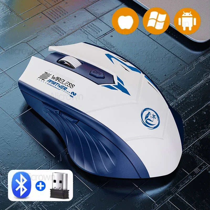 2.4G Wireless Mouse Bluetooth 5.4 Mouse Dual-Mode Gaming Mice E-Sports Rechargeable Mouse 1600DPI PC Gamer Mouse For Computer