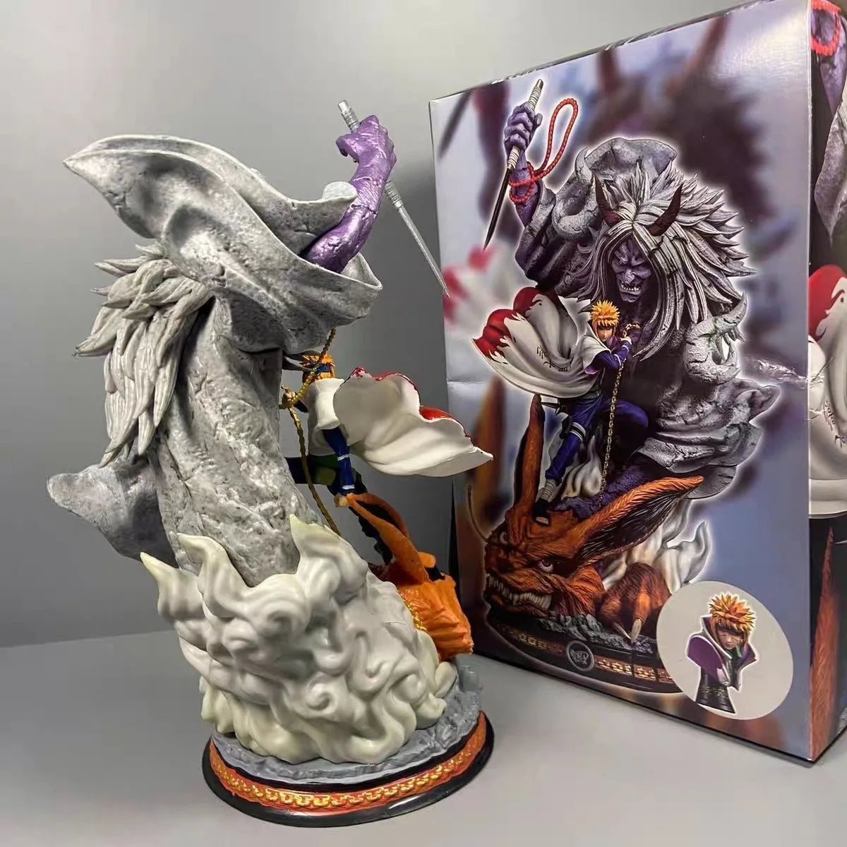 25cm Anime NARUTO Namikaze Minato Combat form Action Figure PVC Model Statue Toys Doll Desk Decor Collectible Gifts boxed