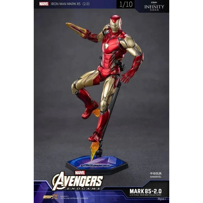 Original ZD TOYS MARVEL Iron Man MK85 2.0 Glowing Version Anime Figure Toys Model Collection