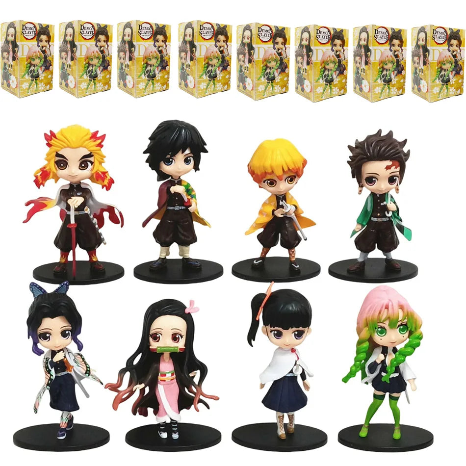 Hot Demon Slayer Blind Box Figure Plum Rain Series Kochou Shinobu Tomioka Giyuu Kanroji Mitsuri 1-8PCS Blind Box Figure Toy Gift