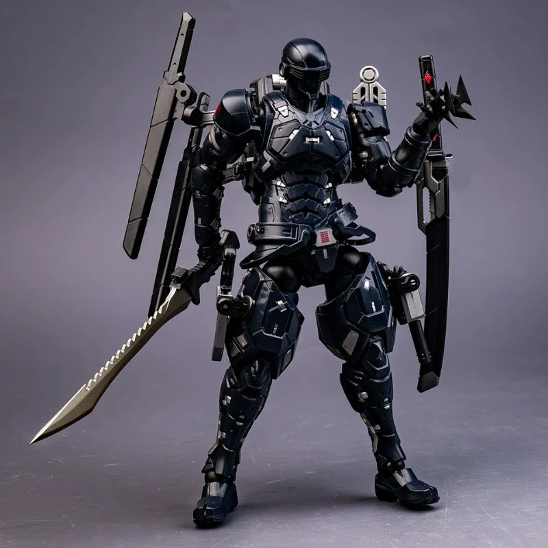 22cm Super Black Warrior SC001 Snake Eyes Action Figure 1/10 Mecha Ninja Articulated Figure Finished Model Collect Toy Boy Gift