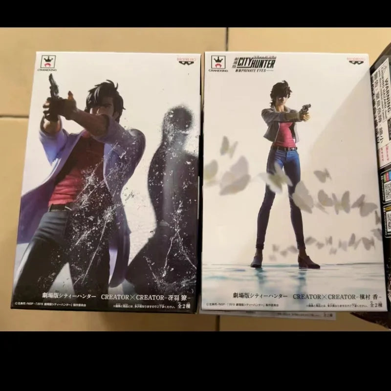 In Stock Bandai Banpresto Original City Hunter Saeba Ryo and Makimura Kaori Garage Model Toys Statue Collectible Ornaments