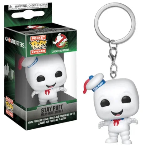 Funko Pop MOVIES Ghostbusters Stay Puft Marshmallow Man Slimer Keychain Toy 4CM PVC Vinyl Figures Pocket Pop Key Chain Toys