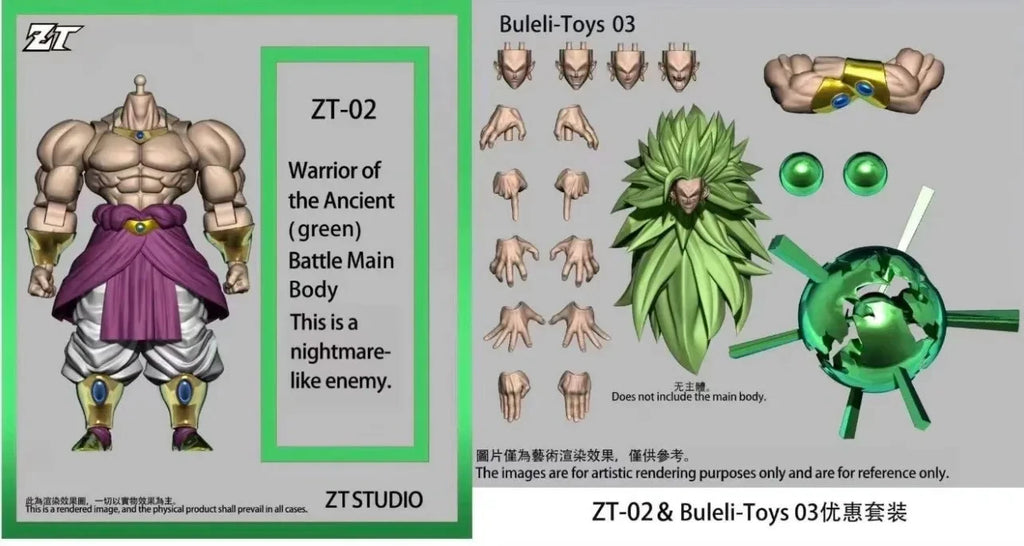 ZT Toys Studio Ancient Warrior Furious Broli Action Figure The Legendary Super Saiyan 3 Ssj3 Figure Dragon Ball Z Anime Model