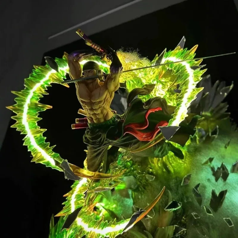 40cm One Piece Figure Roronoa Zoro Can Glow Anime Collection Model Desktop Ornament Decorations Holiday Gifts Children Toys