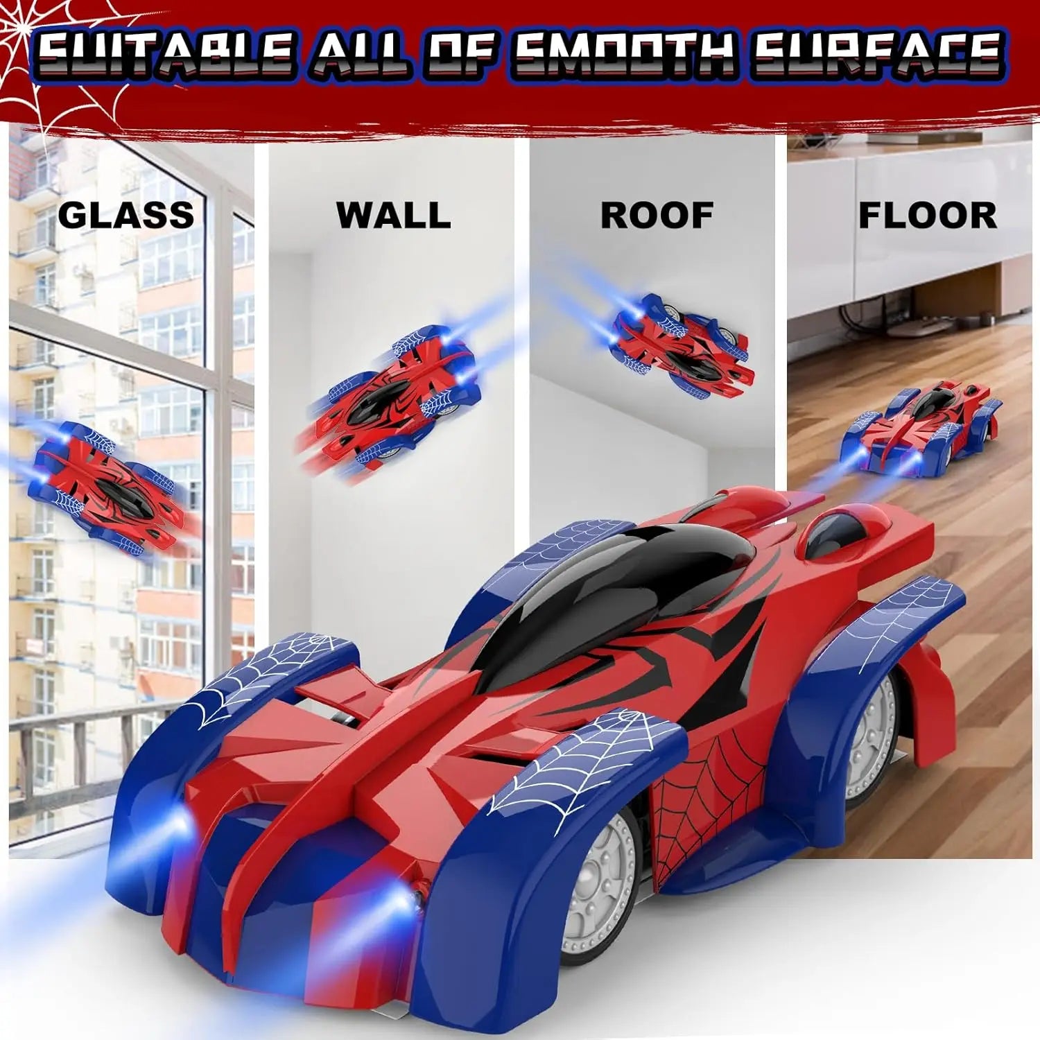 Wall Climbing Remote Control Car, 360° Rotating RC Stunt Car with Headlight, Rechargeable RC Car Toys for Kids