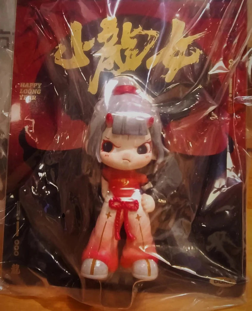 TNT SPACE Dora Happy Loong Year Series Cute Anime Action Figure Little Dragon Girl Limited Edition Hanging Cards Cartoon Toys