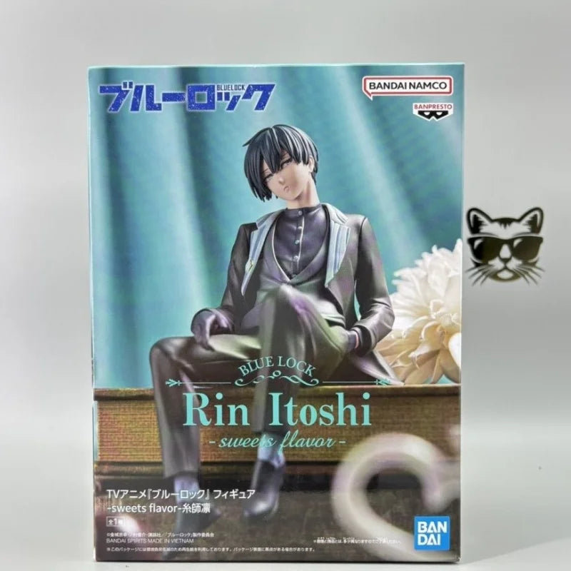 Genuine Model BANPRESTO Blue Lock 13cm Rin Itoshi Sweets Flavor Figure Anime Figurine Collections Toys Gifts