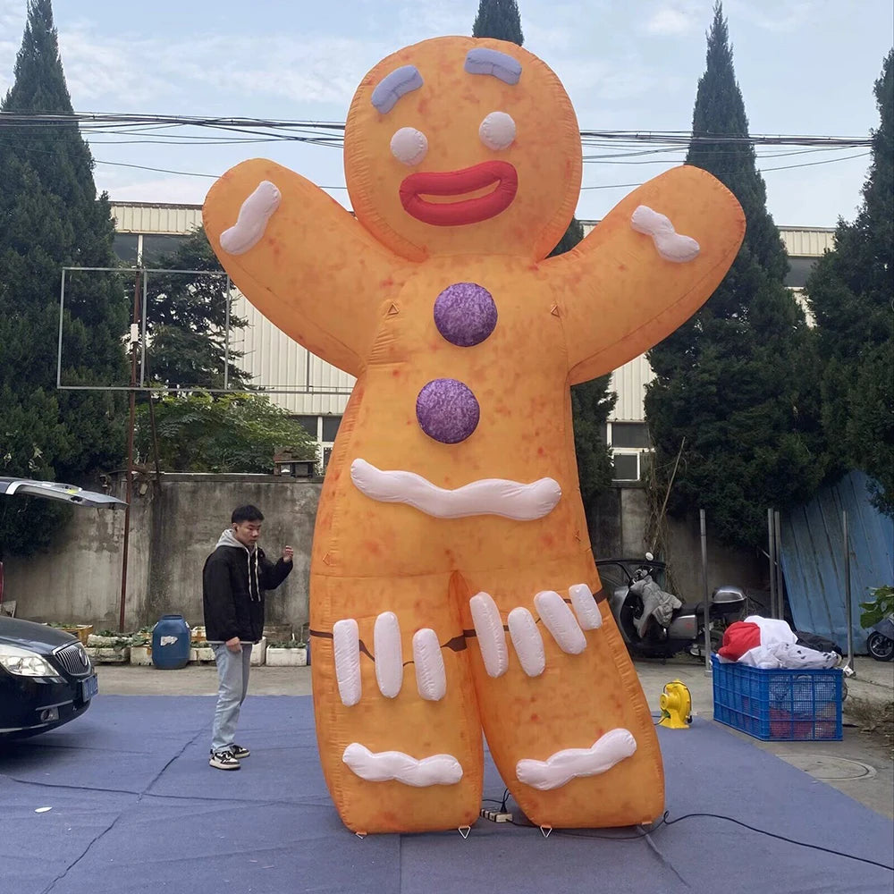 Giant Inflatable Gingerbread Man Model for Christmas Outdoor Decoration