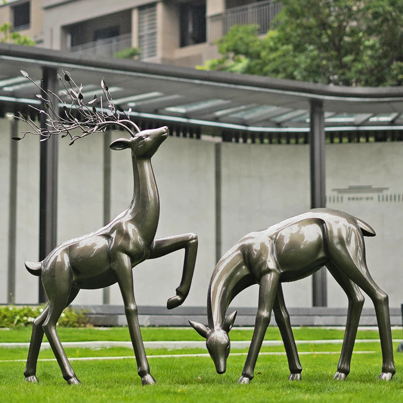 Outdoor abstract sika deer lawn decorative sculpture landscaping