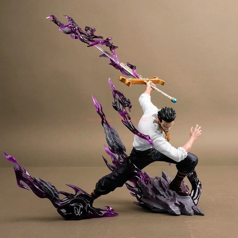 35cm One Piece Figures Eagle Eye Dracule Mihawk Action Figure Anime Top War Pvc Model Toy Custom Collection Doll Fans Gift