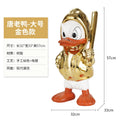 Disney New Donald Duck Statue Electroplate Punk Cartoon Donald Duck Resin Model Sculpture Desktop Ornaments Home Decor Gifts