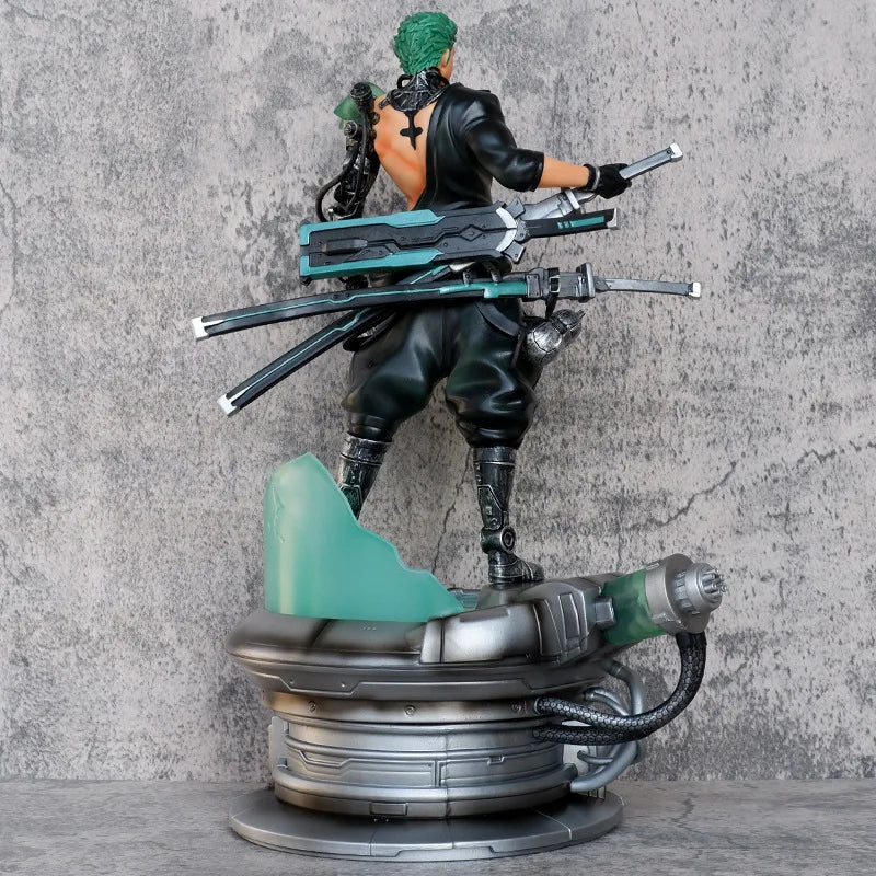 40cm ONE PIECE Anime Figure Roronoa Zoro Punk Style Peripheral PVC Model Glow Statue Desktop Decoration Ornaments Gifts Toys
