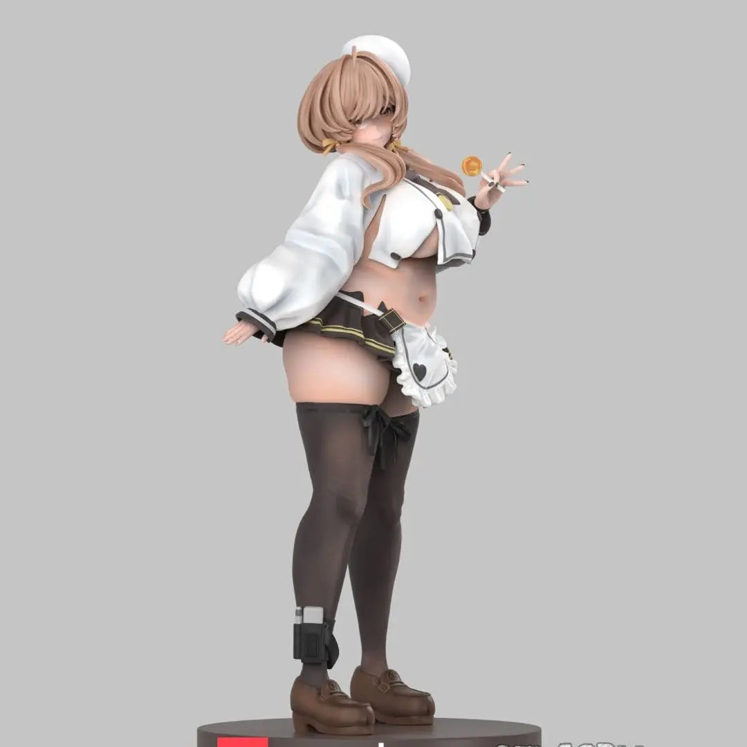 1/9 Victory Goddess Maid Dress Beauty Girl 3D Resin White Model Blank Figurine DIY Coloring Uncolored Unassembled Models