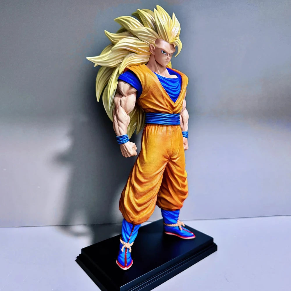 34 cm Jt-Statue Dragon Ball Son Goku Figur Ssj3 Goku Figur Super Saiyan 3 Goku Figuren Dekor Anime Figur Gk Statue Modell
