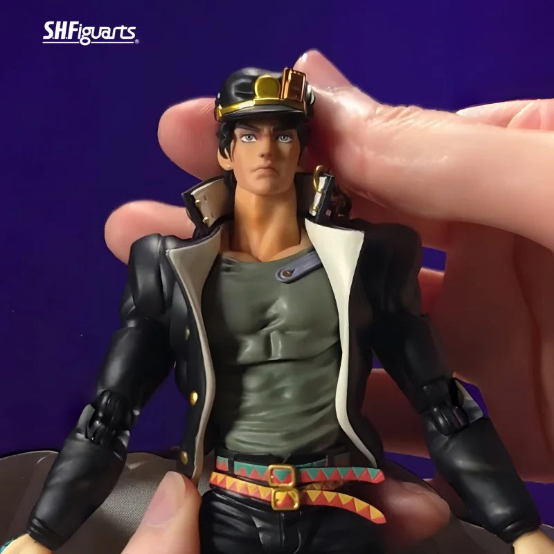 Genuine Bandai Shf Jojo'S Bizarre Adventure Jotaro Kujo Stardust Crusaders Action Figure A Gift Perfect For Anime Enthusiasts