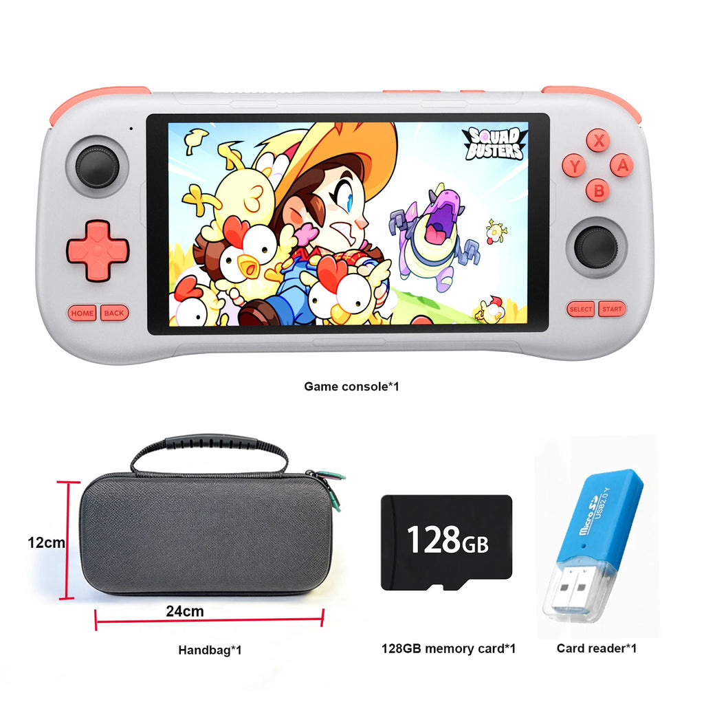 GAMINJA ANS22 Handheld Game Console 5.5-Inch HD Screen Dual Joysticks PSP & Arcade Retro Games Android OS 256GB Combined Memory