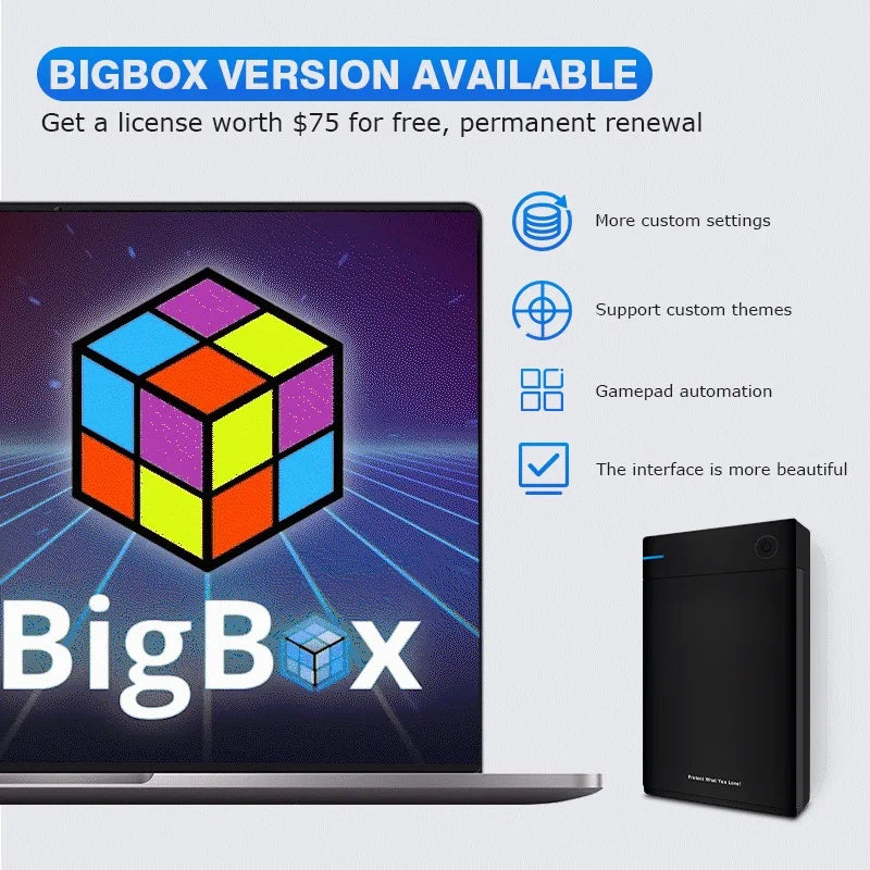 12TB Launchbox Game HDD with Big Box Super Console Built-in Emulator 45000+ Games For PS3/PS2/PS1/WII/SS/WIIU For Windows8/10/11