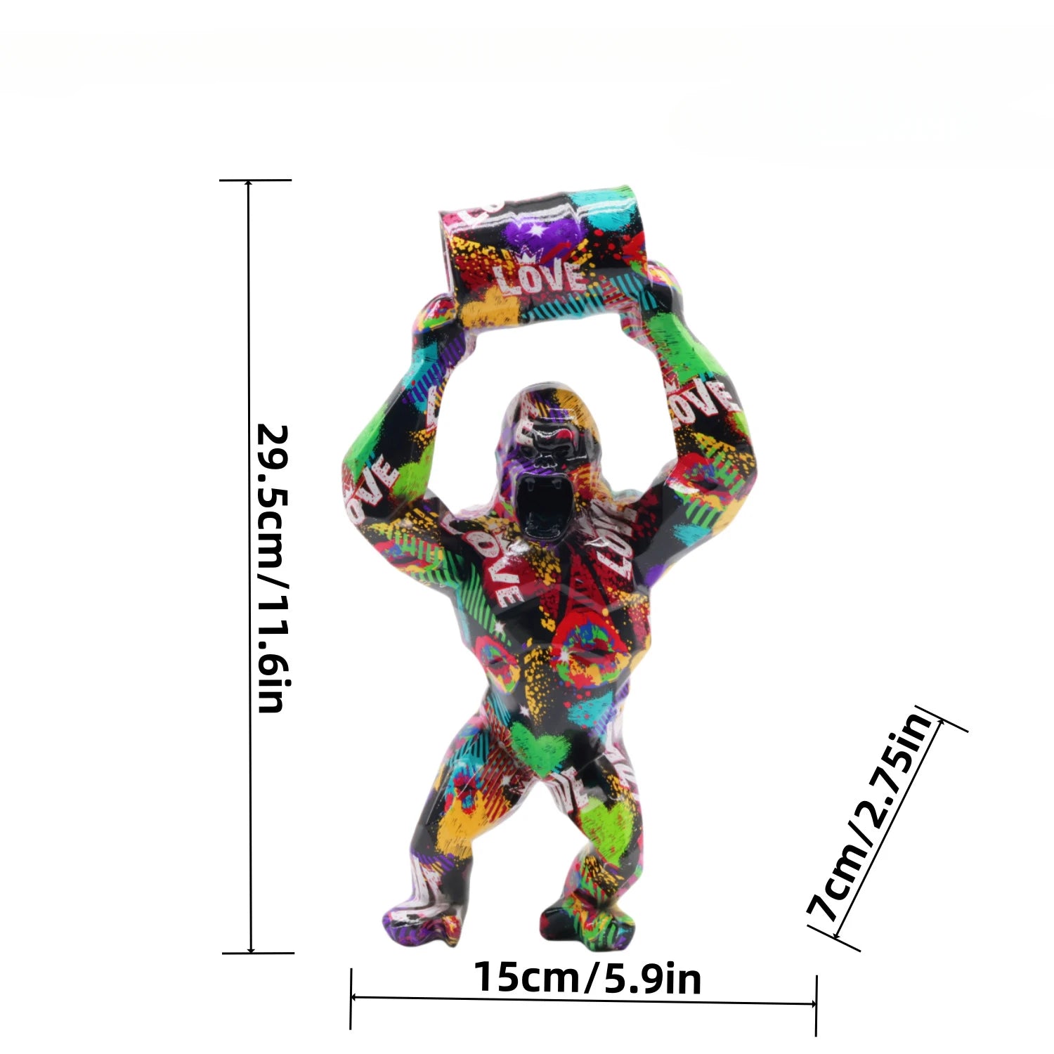 ERMAKOVA Kreative Harzskulptur Gorilla Dekoration Lift The Bucket Gorilla Figur Statue Wohnzimmer Schrank Dekor