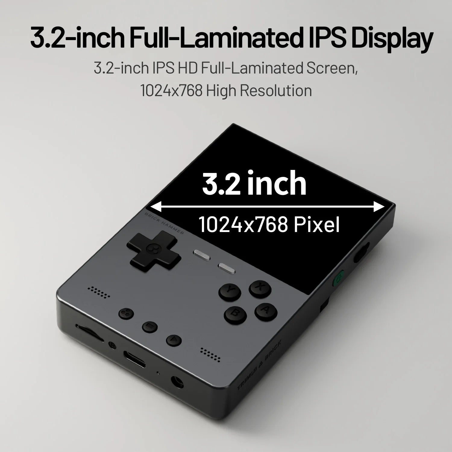 AMPOWN TRIMUI BRICK HAMMER Handheld Game Console Retro Video Games 3.2'' IPS Screen Full Metal CNC Linux System Portable Gaming