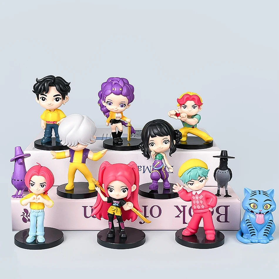 10pcs/Set Witch Huntress Squad Anime Figure Toys Q Version Derpys Tiger Rumi Mira Zoey Sussy Figurine Doll Fans Christmas Gift