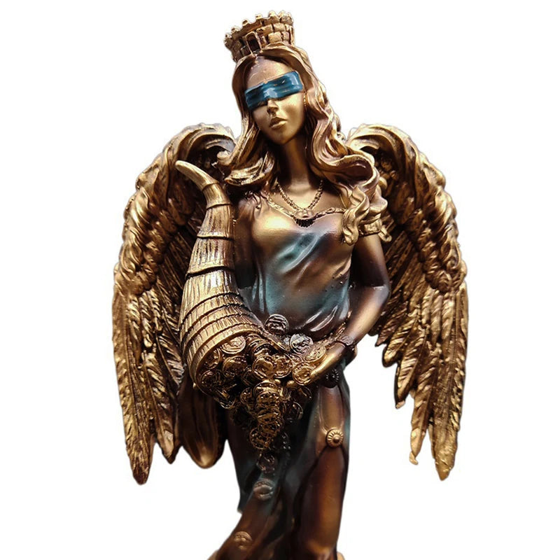 ERMAKOVA Harz-Statue der Glücksgöttin mit Flügeln, mythische Engelsfigur, griechische Skulptur, Geschenk, Heimdekoration