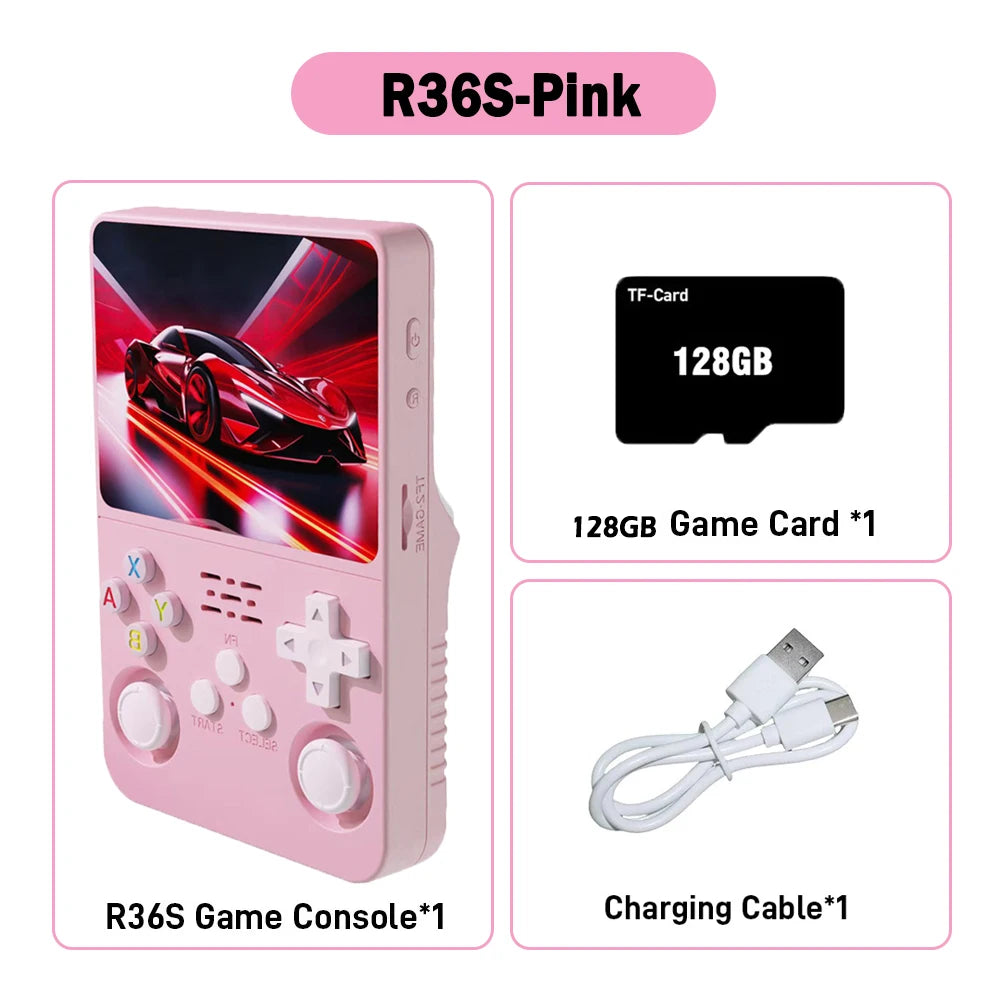 R36S Retro Handheld Video Game Console Linux System 3.5 Inch IPS Screen R35s Pro Portable Pocket Video Player 64GB/128G Games