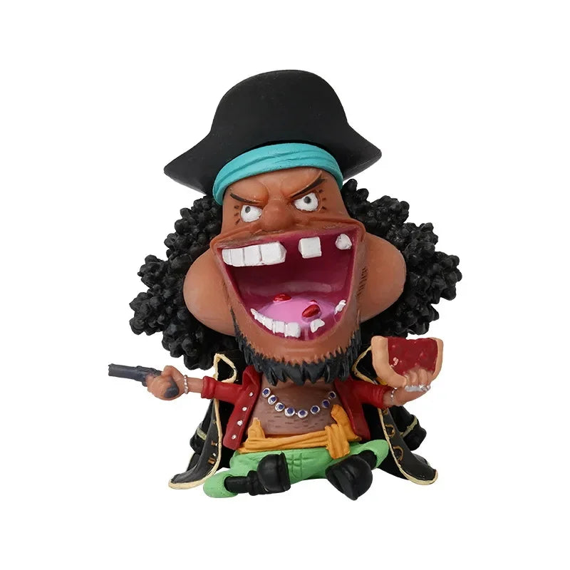 Hot 8-10cm One Piece Anime Figure Confident Smiley Luffy Roronoa Zoro Q-Version Action Figurine PVC Model Kids Toy For Christmas