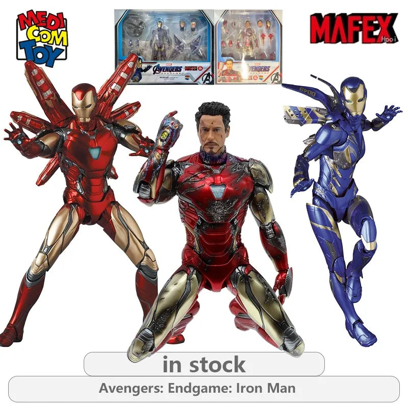 Medicom Toy Original MAFEX Avengers: Endgame Series 195 Iron Man 85 Armored Battle Damage Edition Anime Action Figure Model Toys